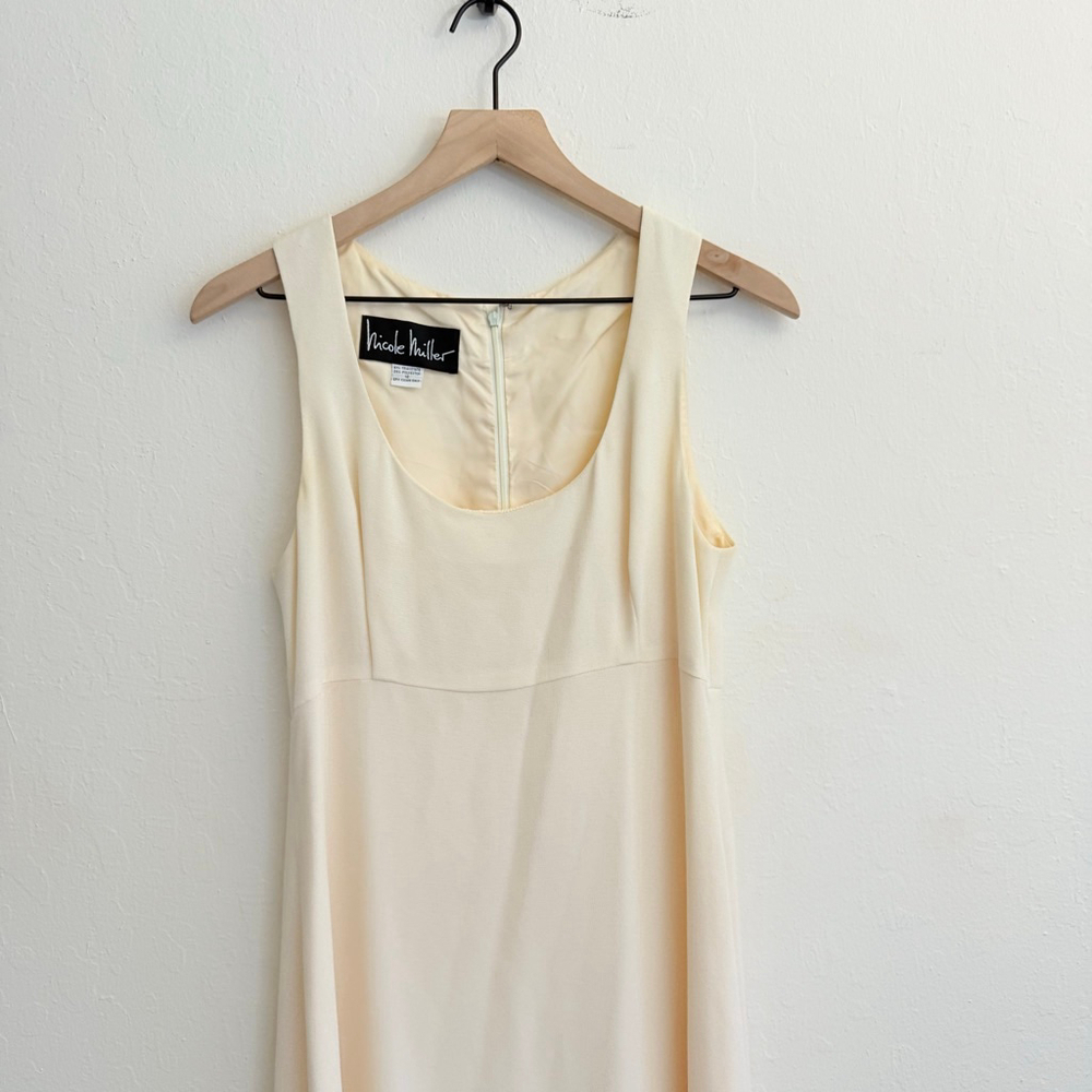 Nicole Miller Women's Cream Sleeveless Maxi Dress Size 12 - Picture 4 of 6